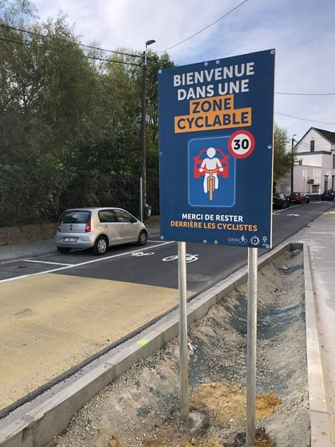 Panneaux zones cyclables Wavre